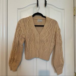 Urban Outfitters Tan Cropped Cardigan XSmall
